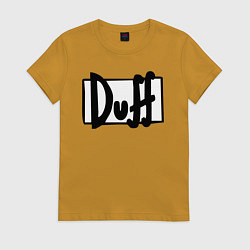 Футболка хлопковая женская Duff, цвет: горчичный
