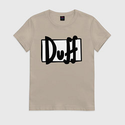 Футболка хлопковая женская Duff, цвет: миндальный