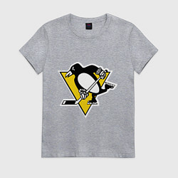 Футболка хлопковая женская Pittsburgh Penguins: Malkin 71, цвет: меланж