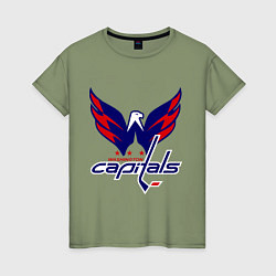 Футболка хлопковая женская Washington Capitals: Ovechkin, цвет: авокадо