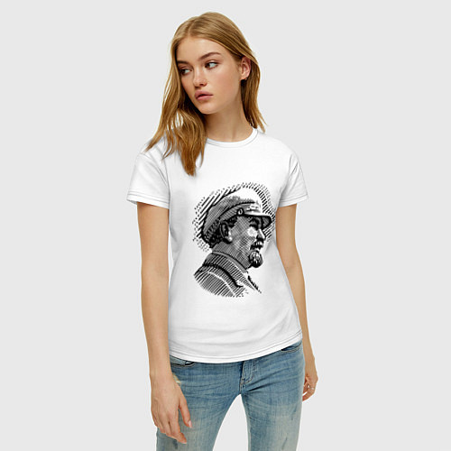 Женская футболка Ленин: гравюра / Белый – фото 3