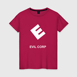 Футболка хлопковая женская Evil corporation, цвет: маджента