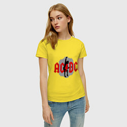 Футболка хлопковая женская AC/DC: Angus Young, цвет: желтый — фото 2