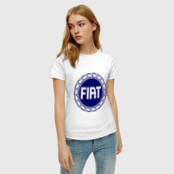 Футболка хлопковая женская Fiat, цвет: белый — фото 2
