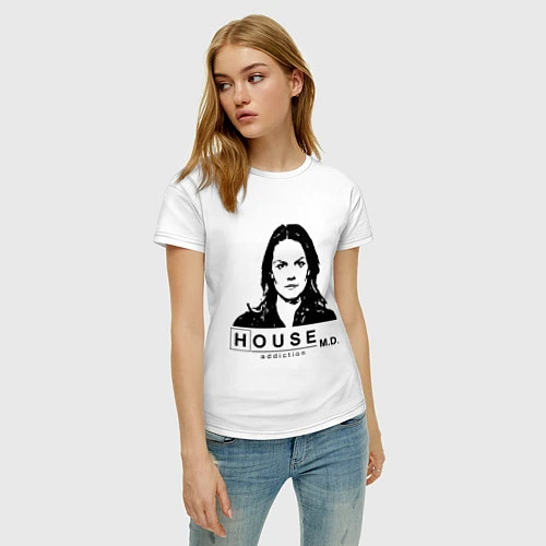 Женская футболка House MD: Addiction / Белый – фото 3