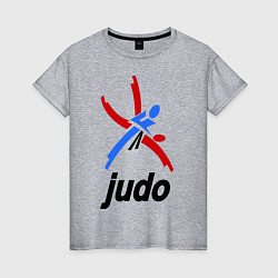 Футболка хлопковая женская Judo Emblem, цвет: меланж
