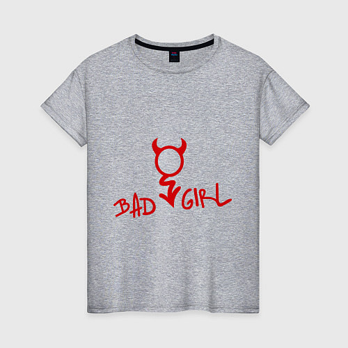 Женская футболка Bad Devil Girl / Меланж – фото 1