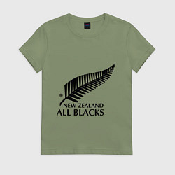 Футболка хлопковая женская New Zeland: All blacks, цвет: авокадо