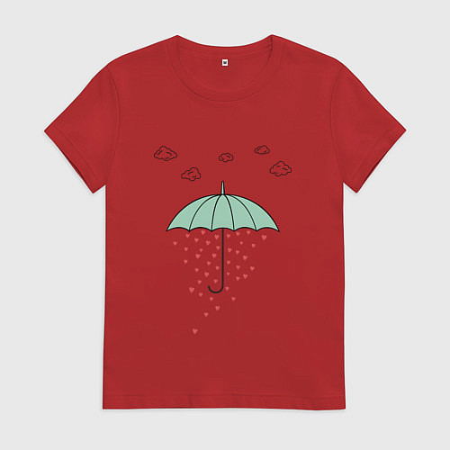 Женская футболка Любовный дождик / Красный – фото 1