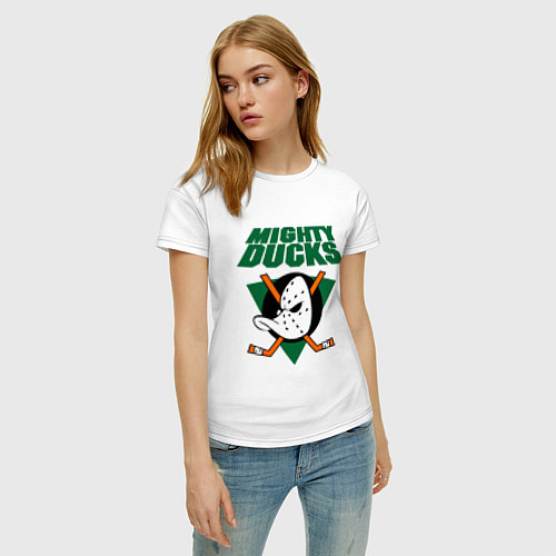 Женская футболка Anaheim Mighty Ducks / Белый – фото 3