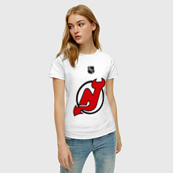 Футболка хлопковая женская New Jersey Devils: Kovalchuk 17, цвет: белый — фото 2