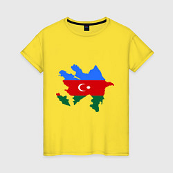 Футболка хлопковая женская Azerbaijan map, цвет: желтый