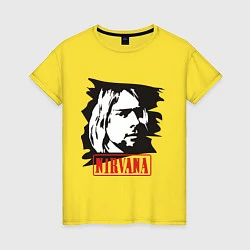 Футболка хлопковая женская Nirvana: Kurt Cobain, цвет: желтый