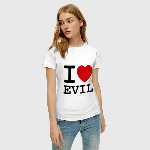 Женская футболка I love evil / Белый – фото 3