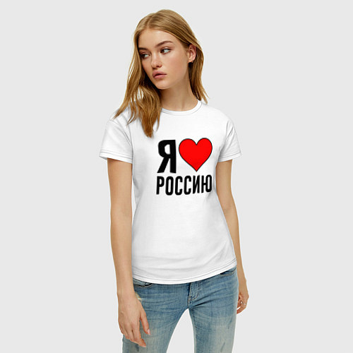 Женская футболка Я люблю Россию / Белый – фото 3