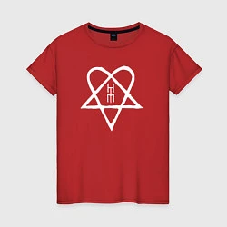 Футболка хлопковая женская HIM: Heartagram, цвет: красный