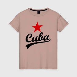Футболка хлопковая женская Cuba Star, цвет: пыльно-розовый