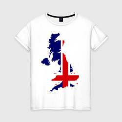 Футболка хлопковая женская Великобритания (Great Britain), цвет: белый