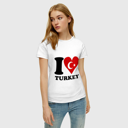 Женская футболка I love turkey / Белый – фото 3