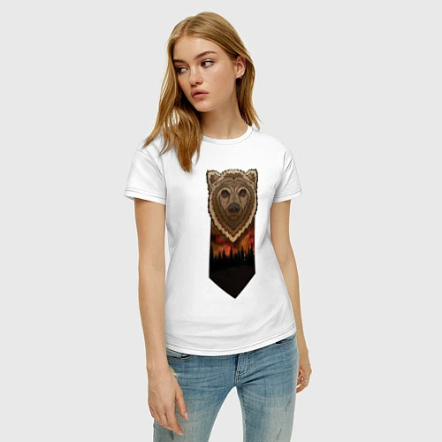 Женская футболка Медведь: владыка леса / Белый – фото 3