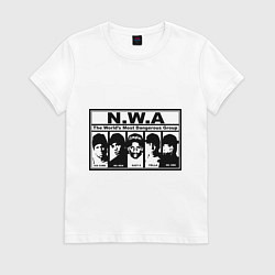 Футболка хлопковая женская NWA, цвет: белый