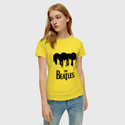 Футболка хлопковая женская The Beatles: Faces, цвет: желтый — фото 2
