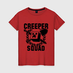 Футболка хлопковая женская Creeper Squad, цвет: красный