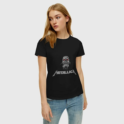 Женская футболка Metallica scool / Черный – фото 3