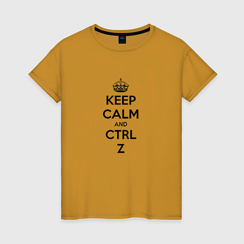 Женская футболка Keep Calm & Ctrl + Z / Горчичный – фото 1