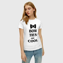 Футболка хлопковая женская Bow ties are cool, цвет: белый — фото 2