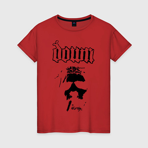 Женская футболка Down heavy metal / Красный – фото 1
