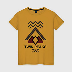 Футболка хлопковая женская Twin Peaks House, цвет: горчичный