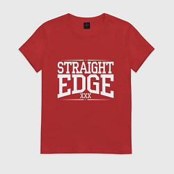 Футболка хлопковая женская Straight edge xxx, цвет: красный