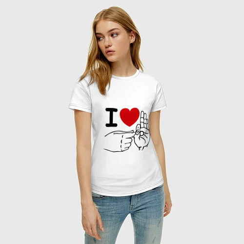 Женская футболка Я люблю секс / Белый – фото 3