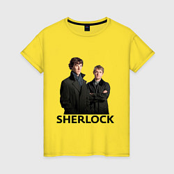Футболка хлопковая женская Sherlock, цвет: желтый