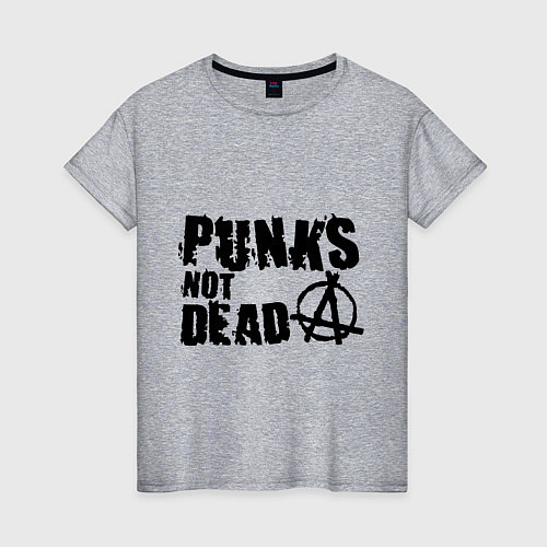 Женская футболка Punks not dead / Меланж – фото 1