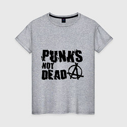 Футболка хлопковая женская Punks not dead, цвет: меланж