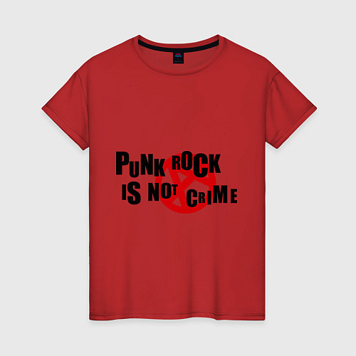 Женская футболка Punk Rock is not a crime / Красный – фото 1