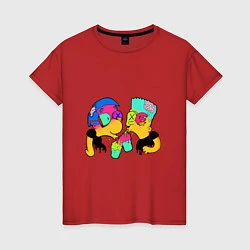 Футболка хлопковая женская Bart & Milhous Dope, цвет: красный