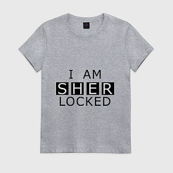 Футболка хлопковая женская I am Sherlocked, цвет: меланж