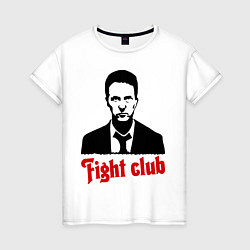 Футболка хлопковая женская Fight Club: Edward Norton, цвет: белый