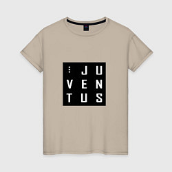 Футболка хлопковая женская Juventus FC: Black Collection, цвет: миндальный