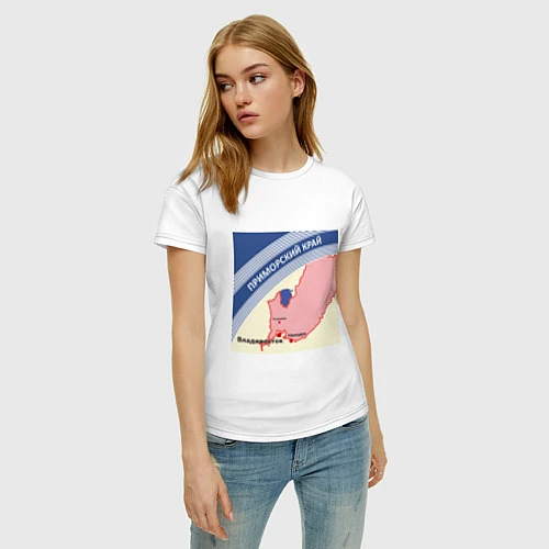 Женская футболка Беломор: Приморский край / Белый – фото 3