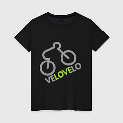 Футболка хлопковая женская VELO, цвет: черный