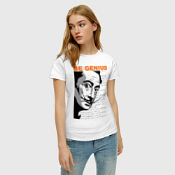 Футболка хлопковая женская Dali: Be Genius, цвет: белый — фото 2