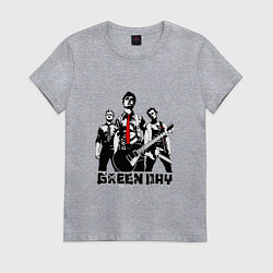 Футболка хлопковая женская Группа Green Day, цвет: меланж