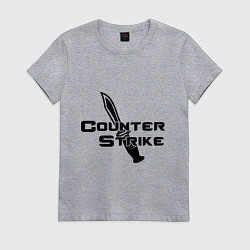 Футболка хлопковая женская Counter Strike: Knife, цвет: меланж