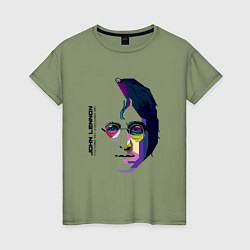 Футболка хлопковая женская John Lennon: Techno, цвет: авокадо