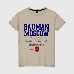 Футболка хлопковая женская Bauman STU, цвет: миндальный