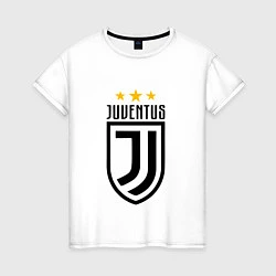 Футболка хлопковая женская Juventus FC: 3 stars, цвет: белый